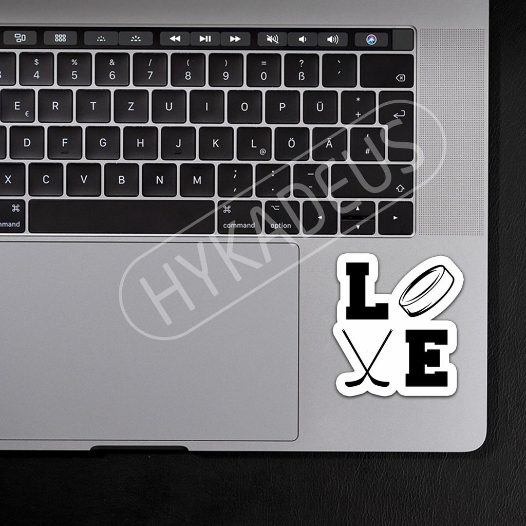 Love Hockey Stickers 3pcs Waterproof Vinyl Decals Laptop Bottle Helmet