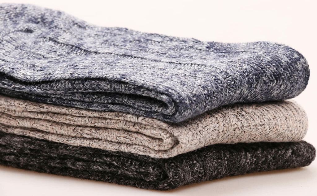 3 Pairs Women’s Winter Wool Cable Knit Knee High Boot Socks Size 5-11