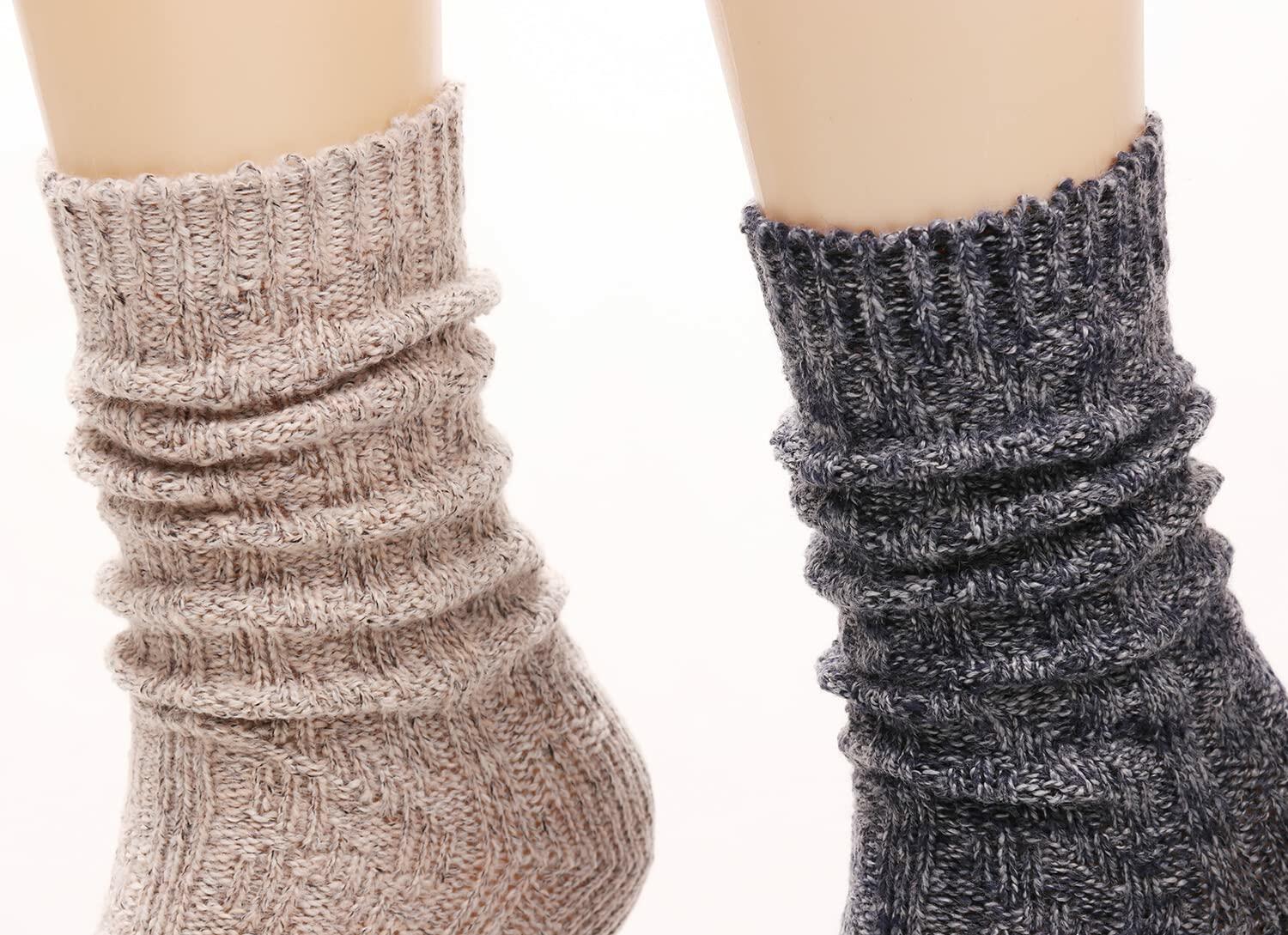 3 Pairs Women’s Winter Wool Cable Knit Knee High Boot Socks Size 5-11