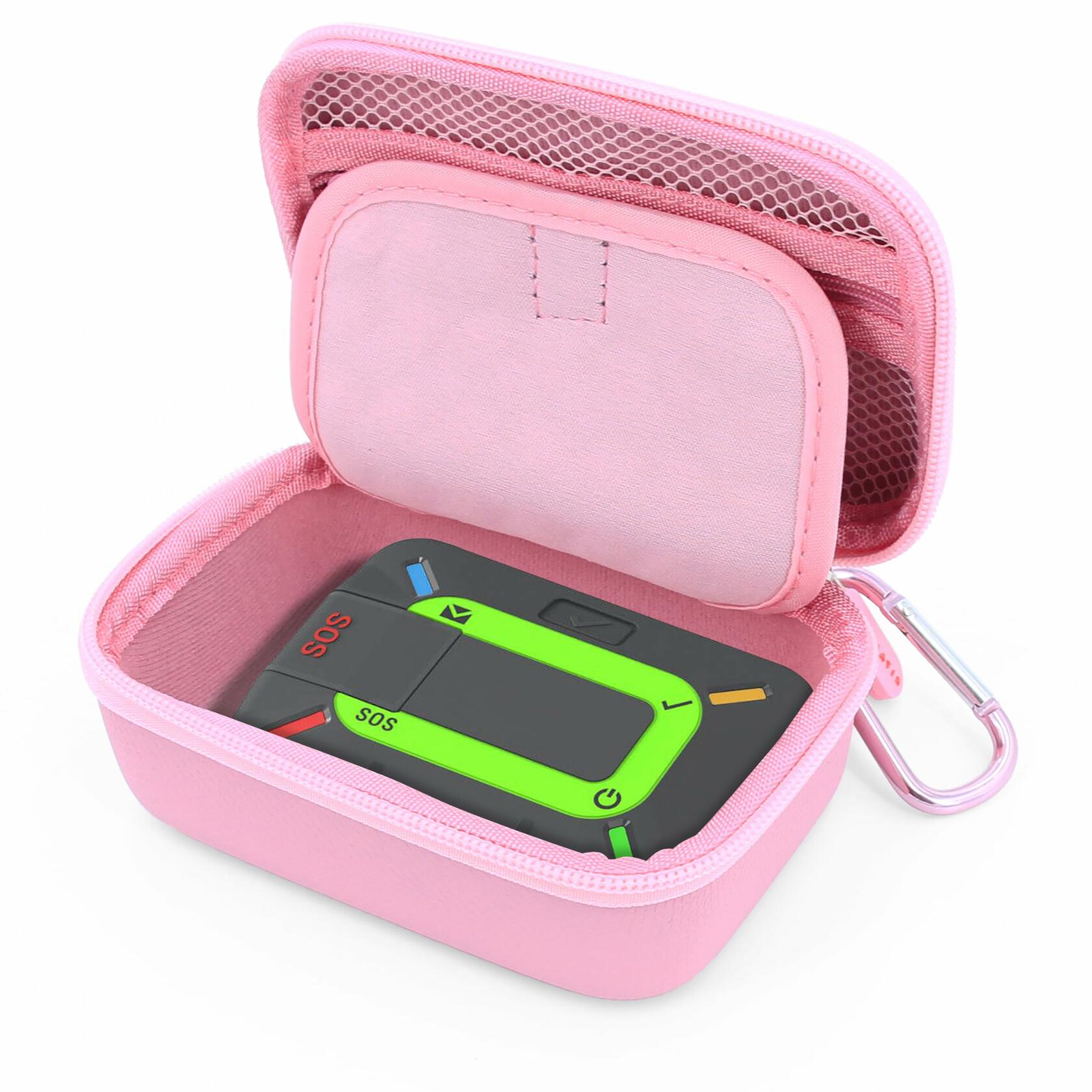 CASEMATIX Travel Case for Zoleo Satellite Communicator Hard Shell Pink