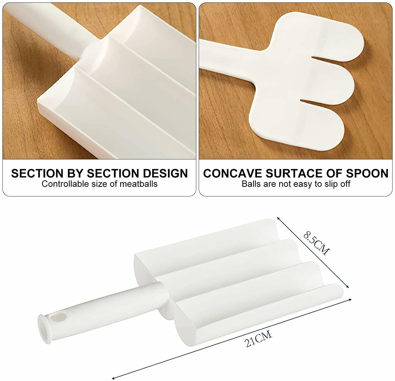 White Triple Meatball Maker Scoop Non-Stick Kitchen Fruit & Vegetable Tools