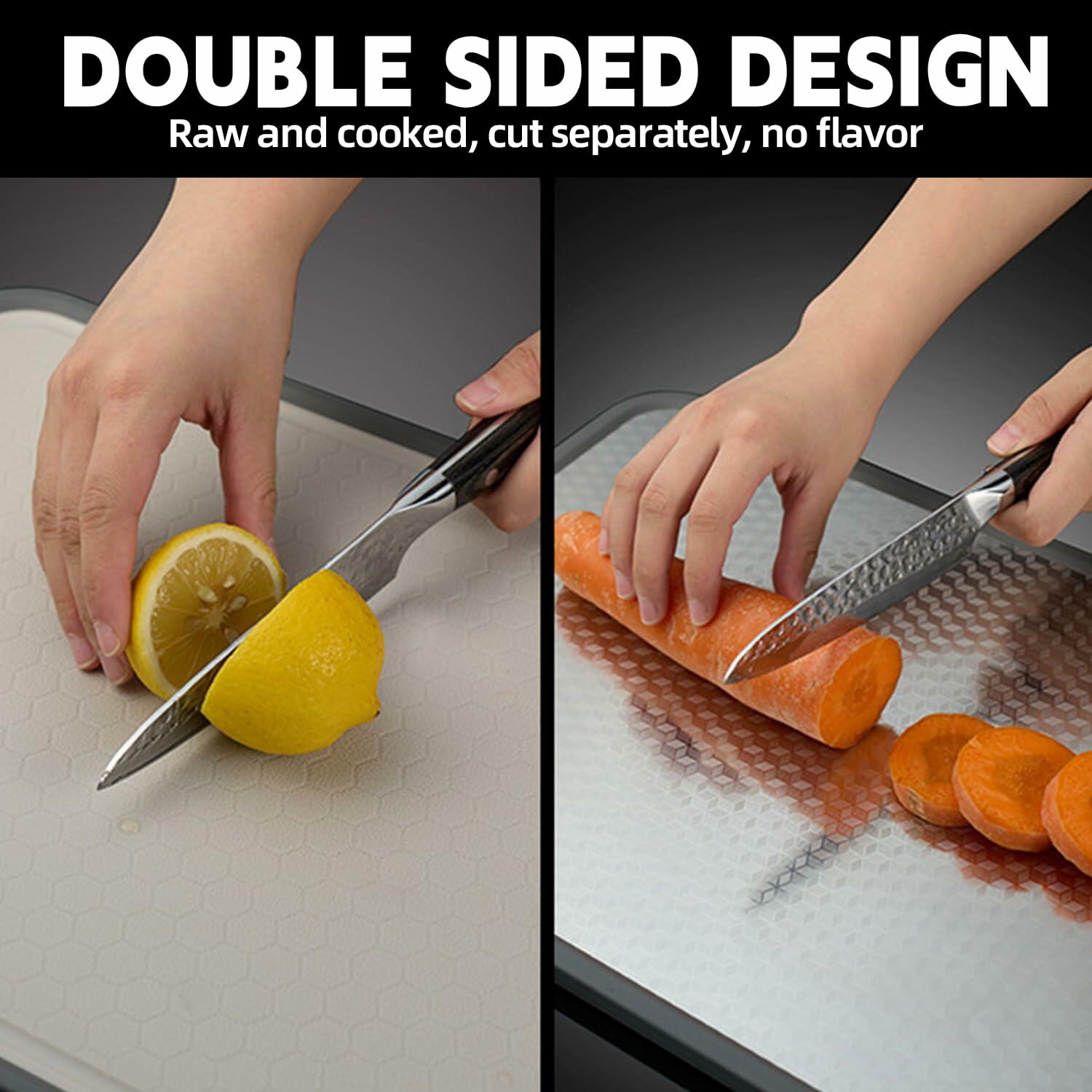 AOWBCGD Titanium Double Sided Stainless Steel Cutting Board 14x9.8