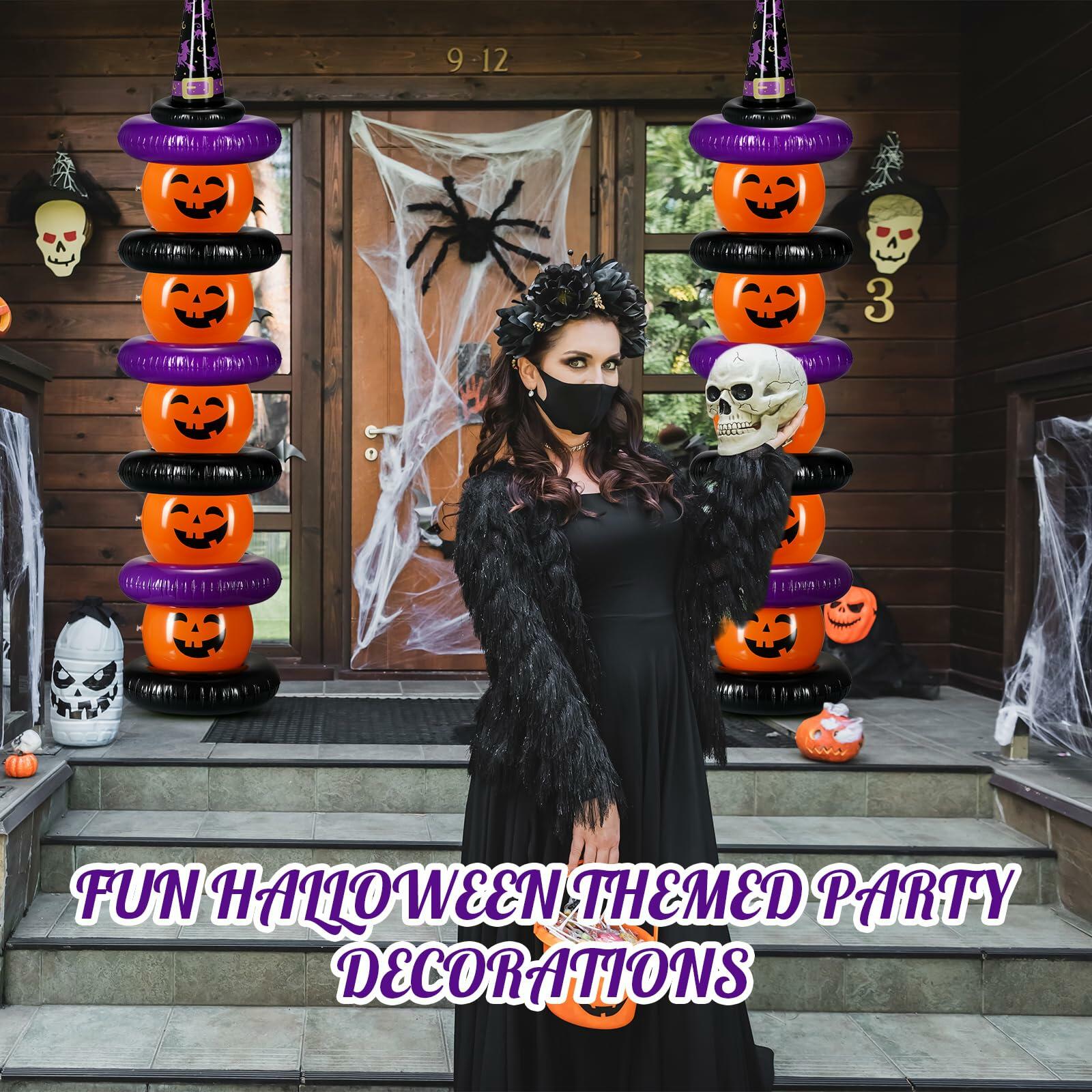 Lunmon Halloween Inflatable Ball Party Kit 24 Pcs Pumpkin Pool Floats