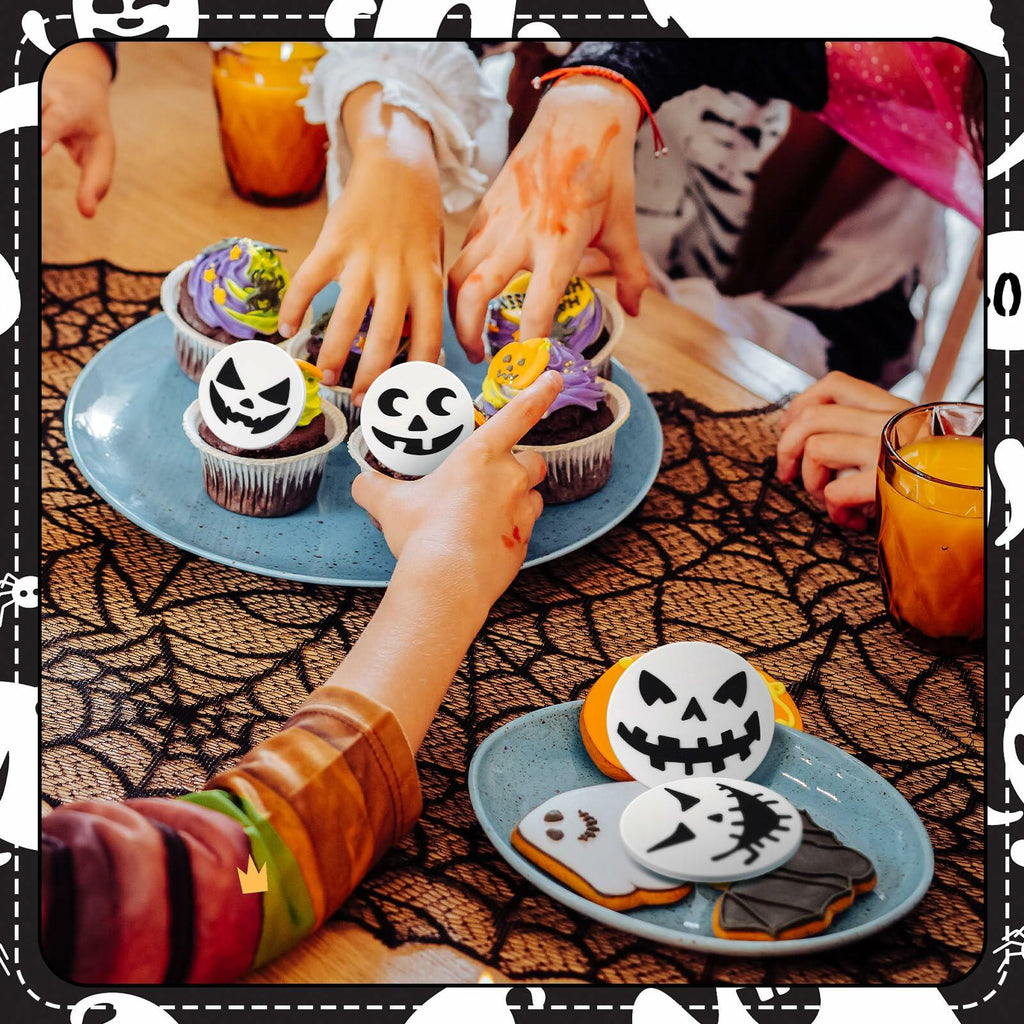Amyhill Halloween Ghost Cupcake Toppers Rings 48 Pack Party Supplies