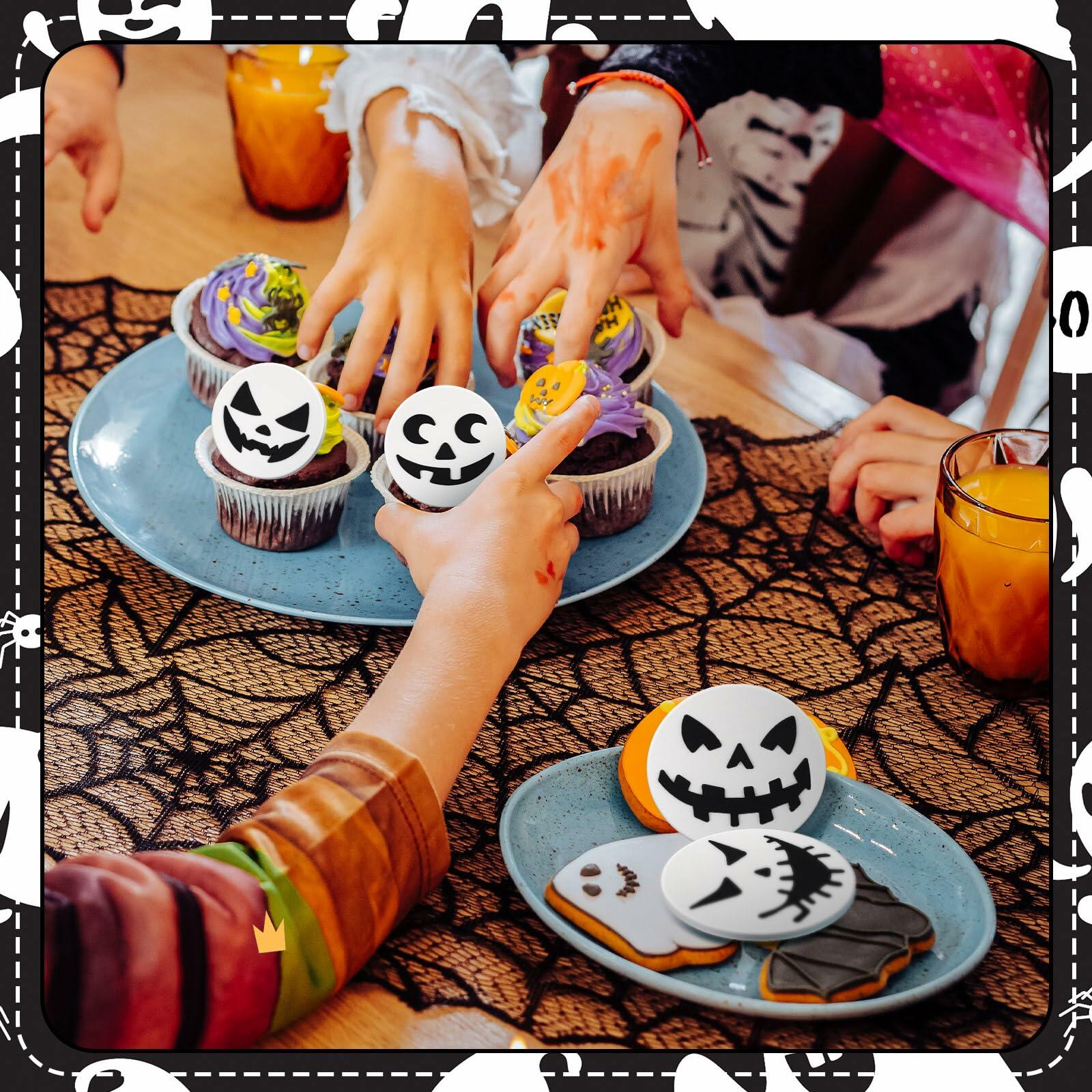 Amyhill Halloween Ghost Cupcake Toppers Rings 48 Pack Party Supplies