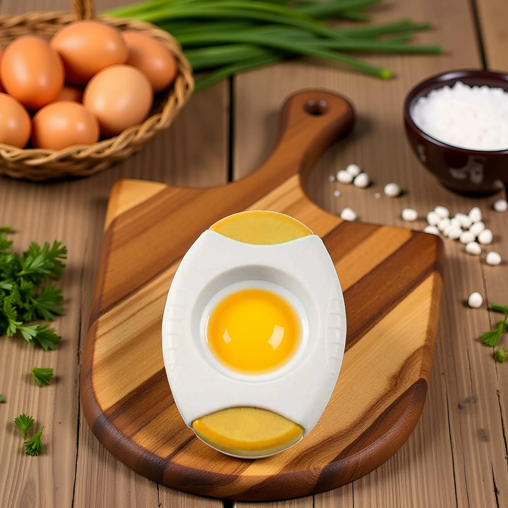 Juroicessry Yellow Egg Shell Opener Cutter Kitchen Tool Acacia Wood