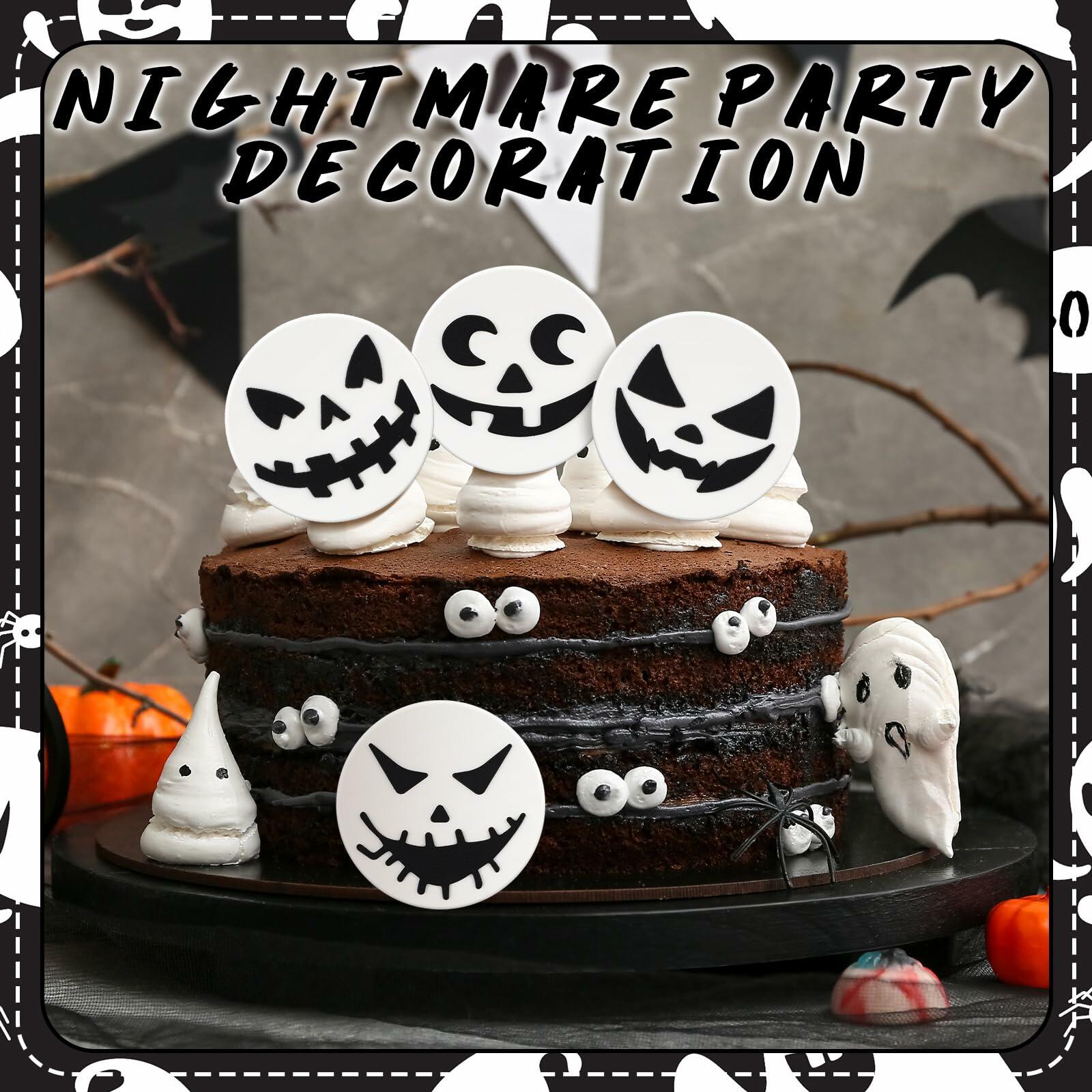 Amyhill Halloween Ghost Cupcake Toppers Rings 48 Pack Party Supplies