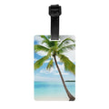 Palm Tree Luggage Tag Blue Ocean Travel Bag ID Tag Adjustable Strap