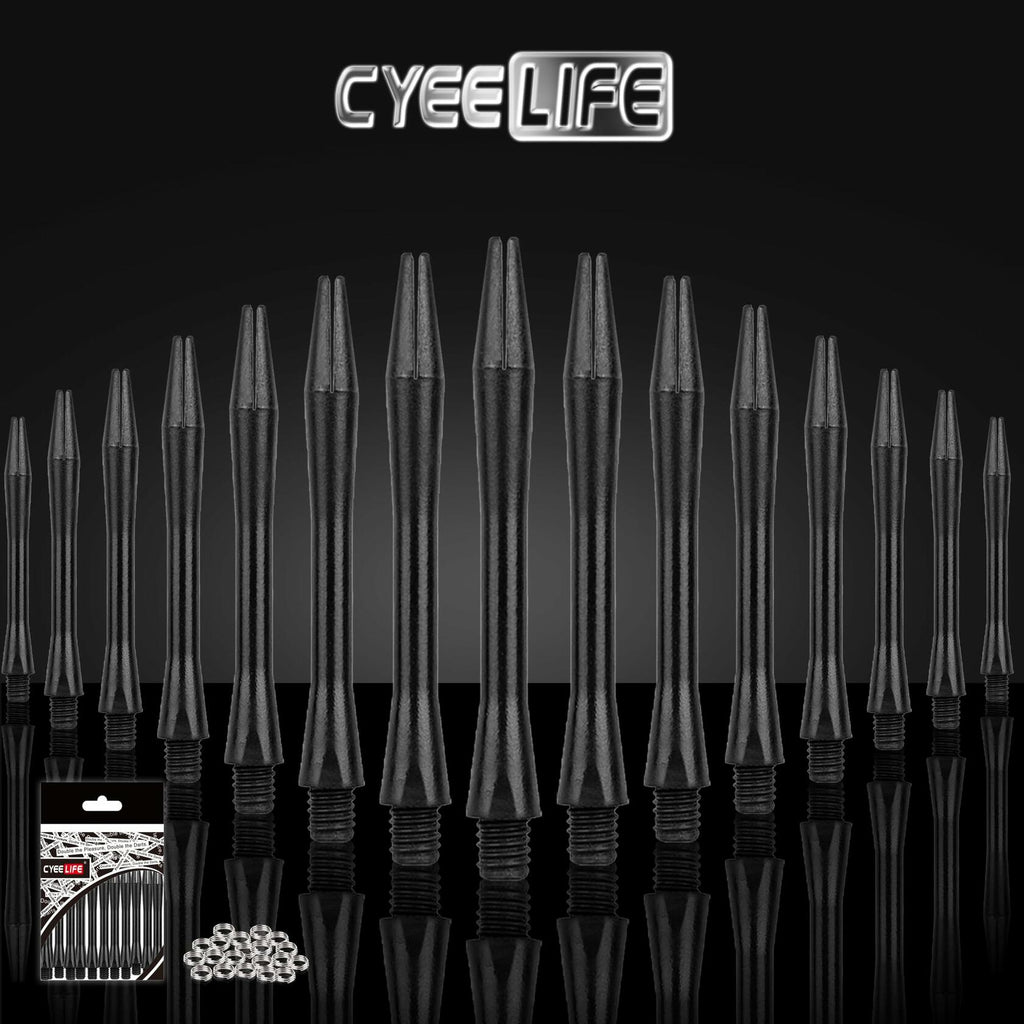 CyeeLife Dart Shafts 15 Pack with O Rings Dart Accessories Black