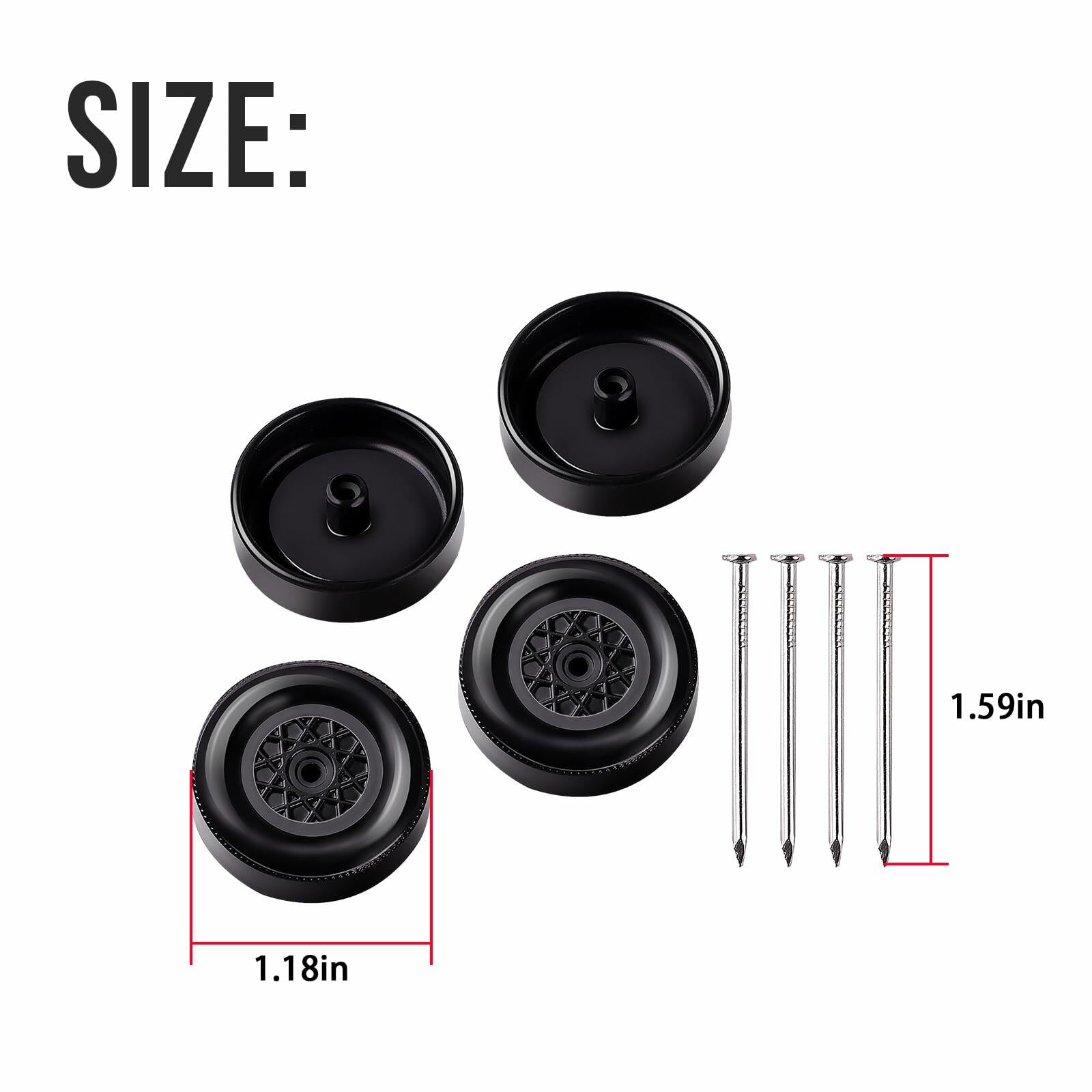 SeDeplacer Polished Axles & Prepped Wheels Kit 4Pcs Axles 4Pcs Wheels