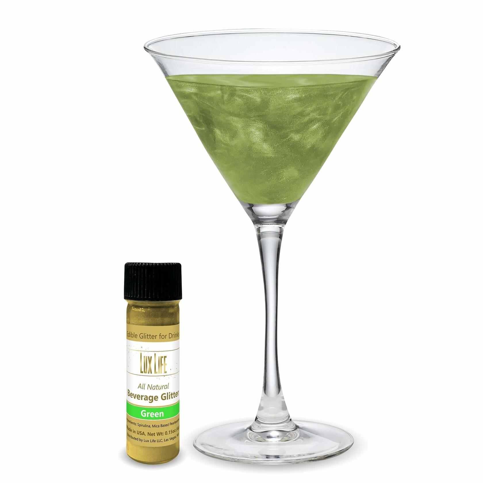 Lux Life Edible Drink Glitter Green Food Grade for Cocktails Wine 4g