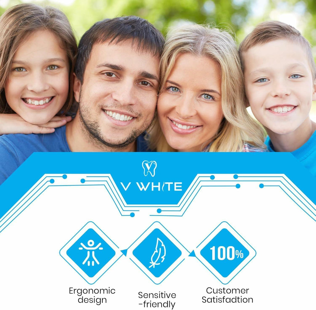 VWHITE U Shaped Replacement Head Ultrasonic Toothbrush White Adult Soft Silicone