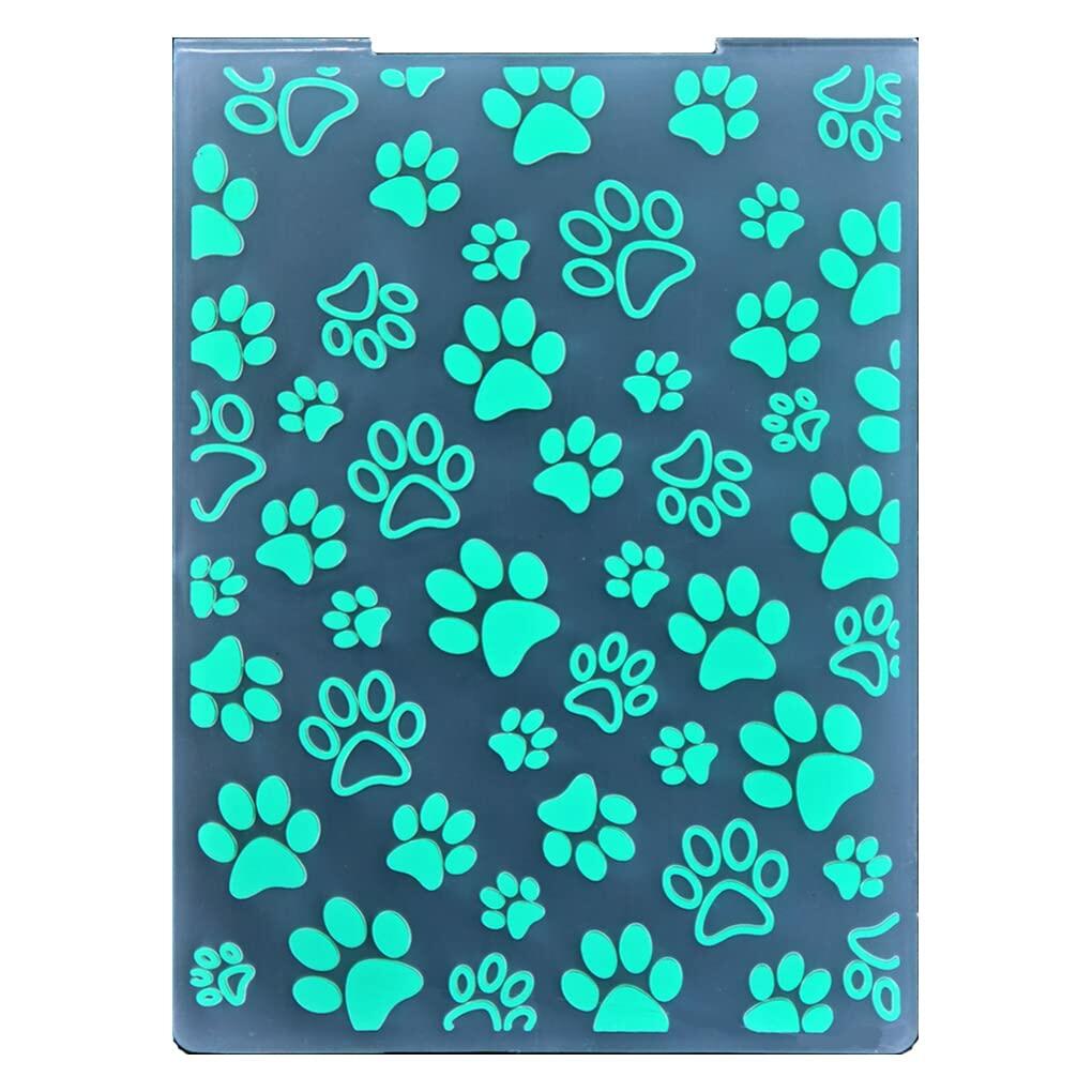 DDOUJOY 8pcs Embossing Folders Cat Paw Pineapple Tree Colorful Plastic