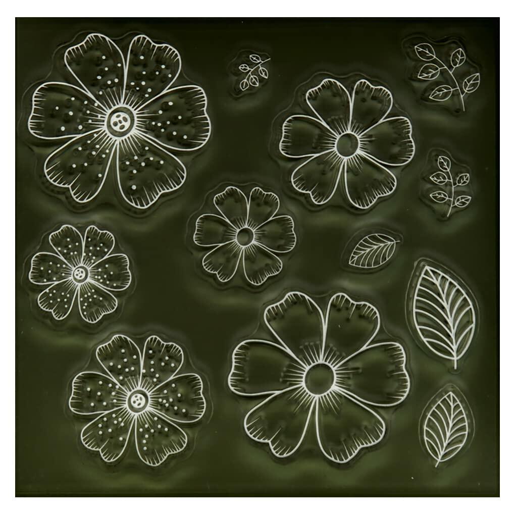 DDOUJOY Flowers Leaves Background Clear Silicone Stamps for Card Making