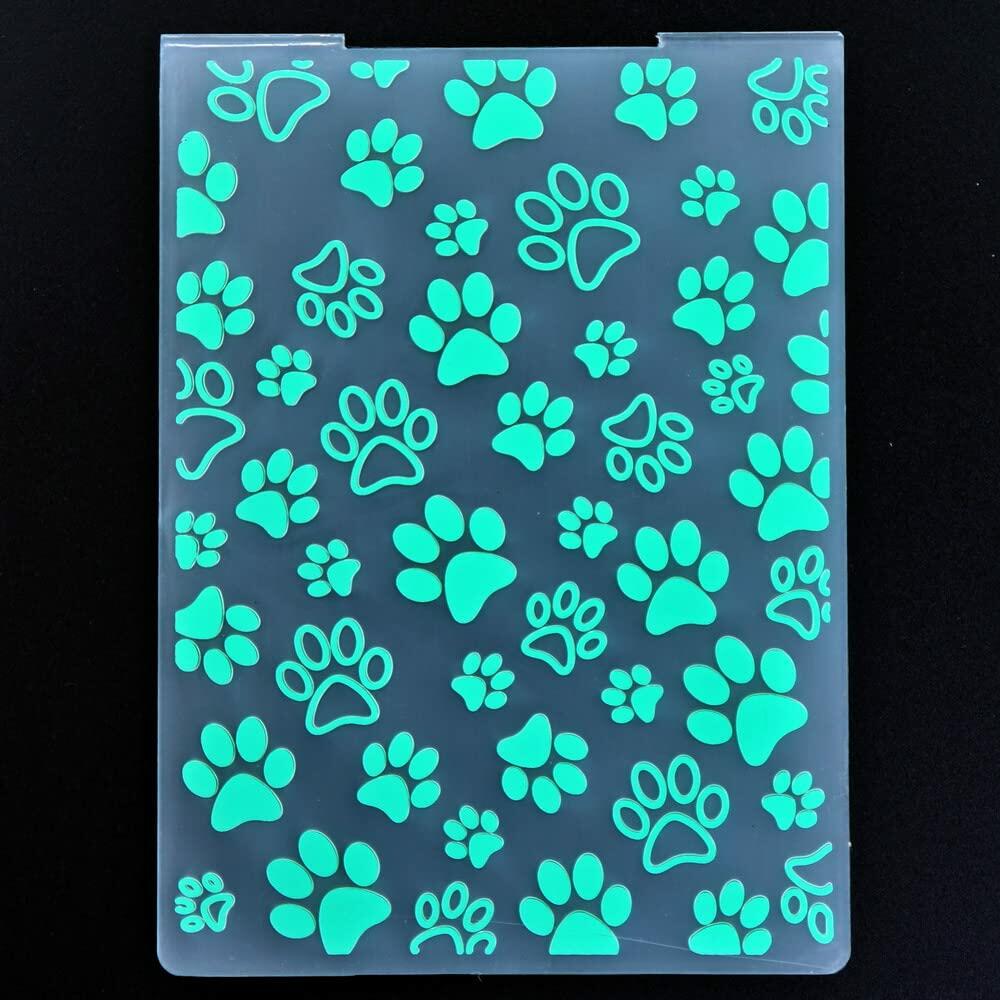 DDOUJOY 8pcs Embossing Folders Cat Paw Pineapple Tree Colorful Plastic