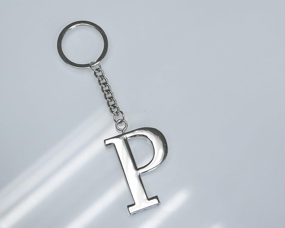 Lutong Set of 2 Letter Gift Set Key Ring Bottle Stopper H Silver