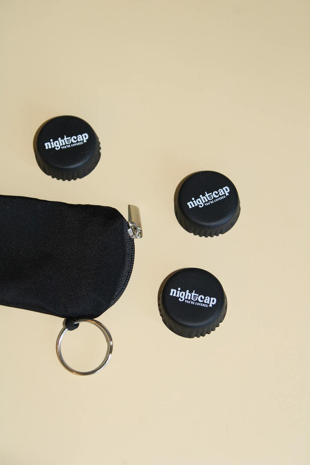 Nightcap Drink Spiking Prevention Bottle Caps Silicone Beer Wine 2 Pack