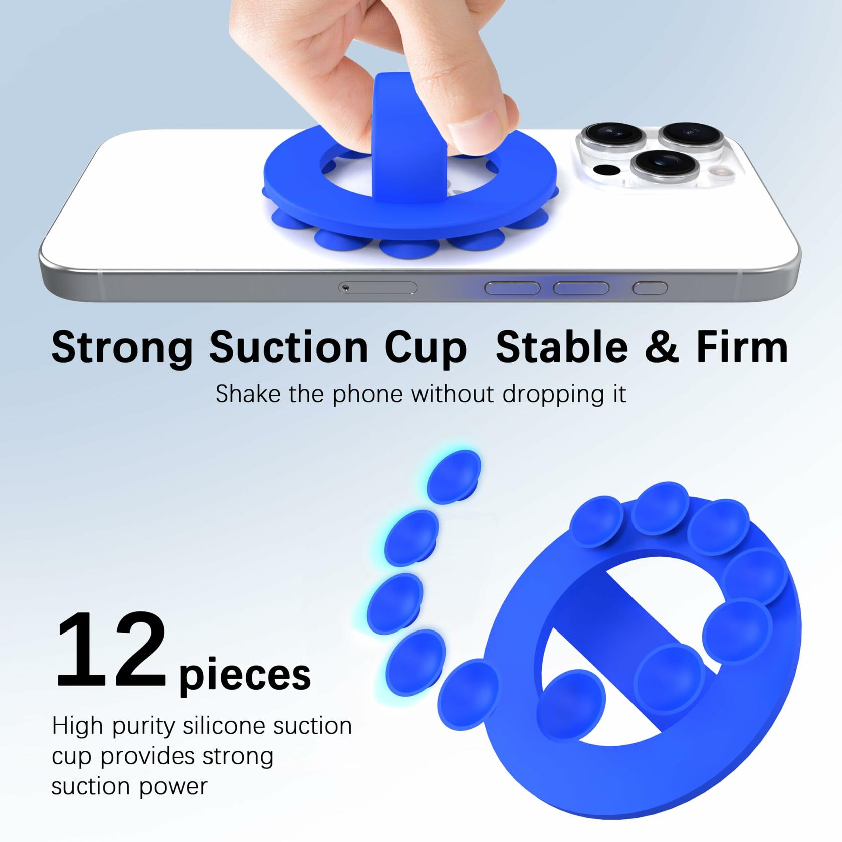 HZZADZXW Silicone Phone Grip Detachable Holder Comfy Loop Blue