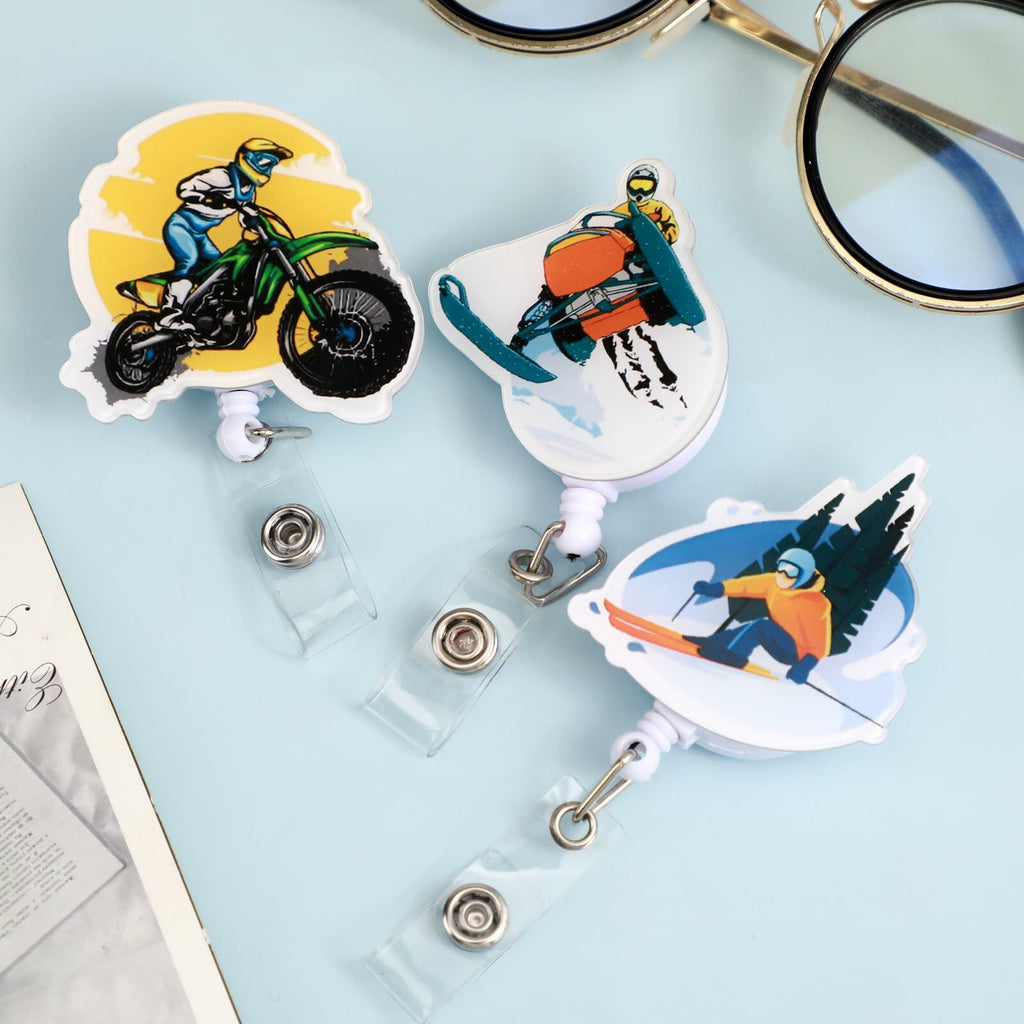Ldcttcy 5 Pcs Retractable Badge Reel Name Tag ID Clip Holder Cute Animals