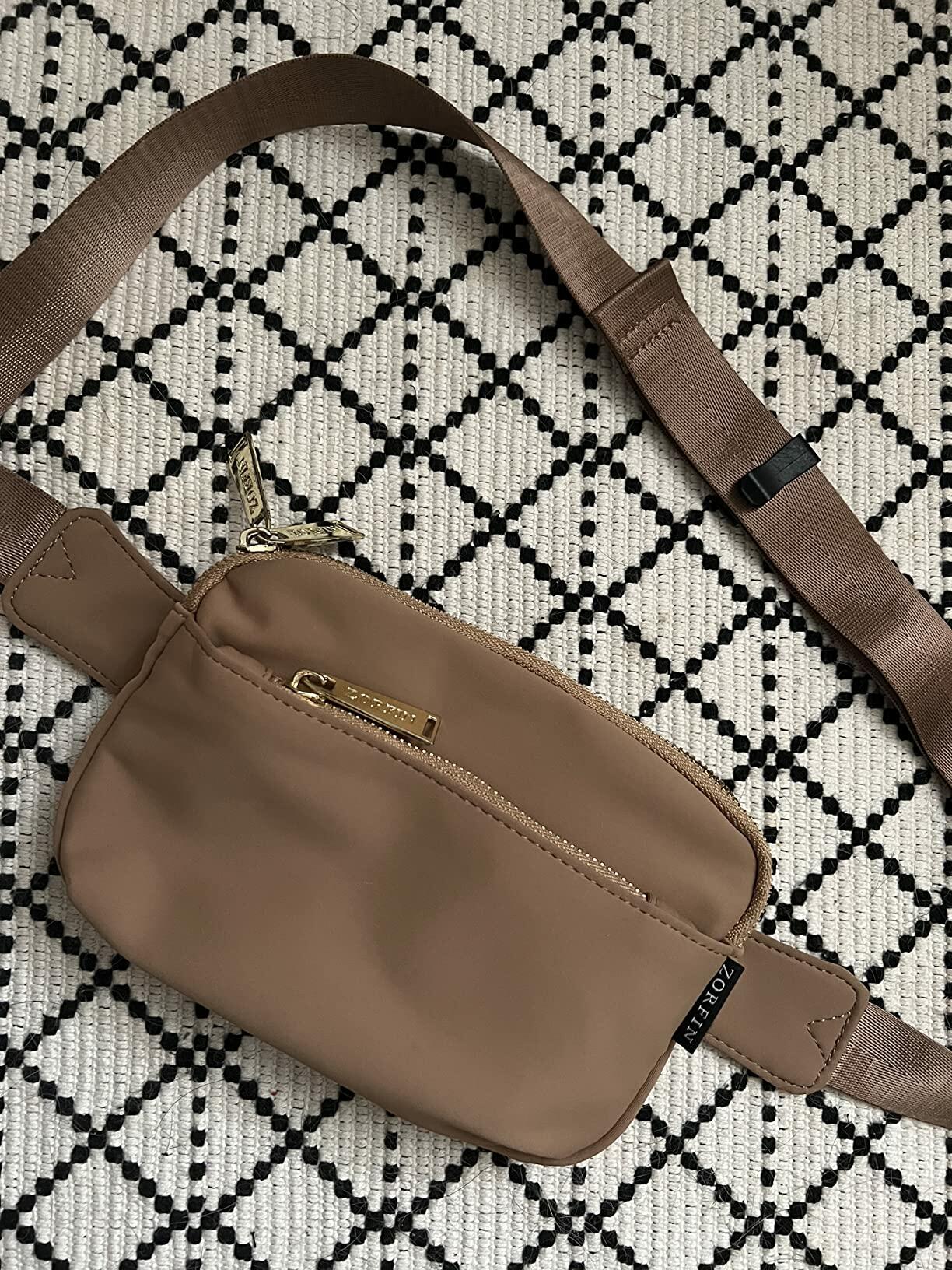 ZORFIN Fanny Pack Crossbody Belt Bag Adjustable Strap Brown One Size