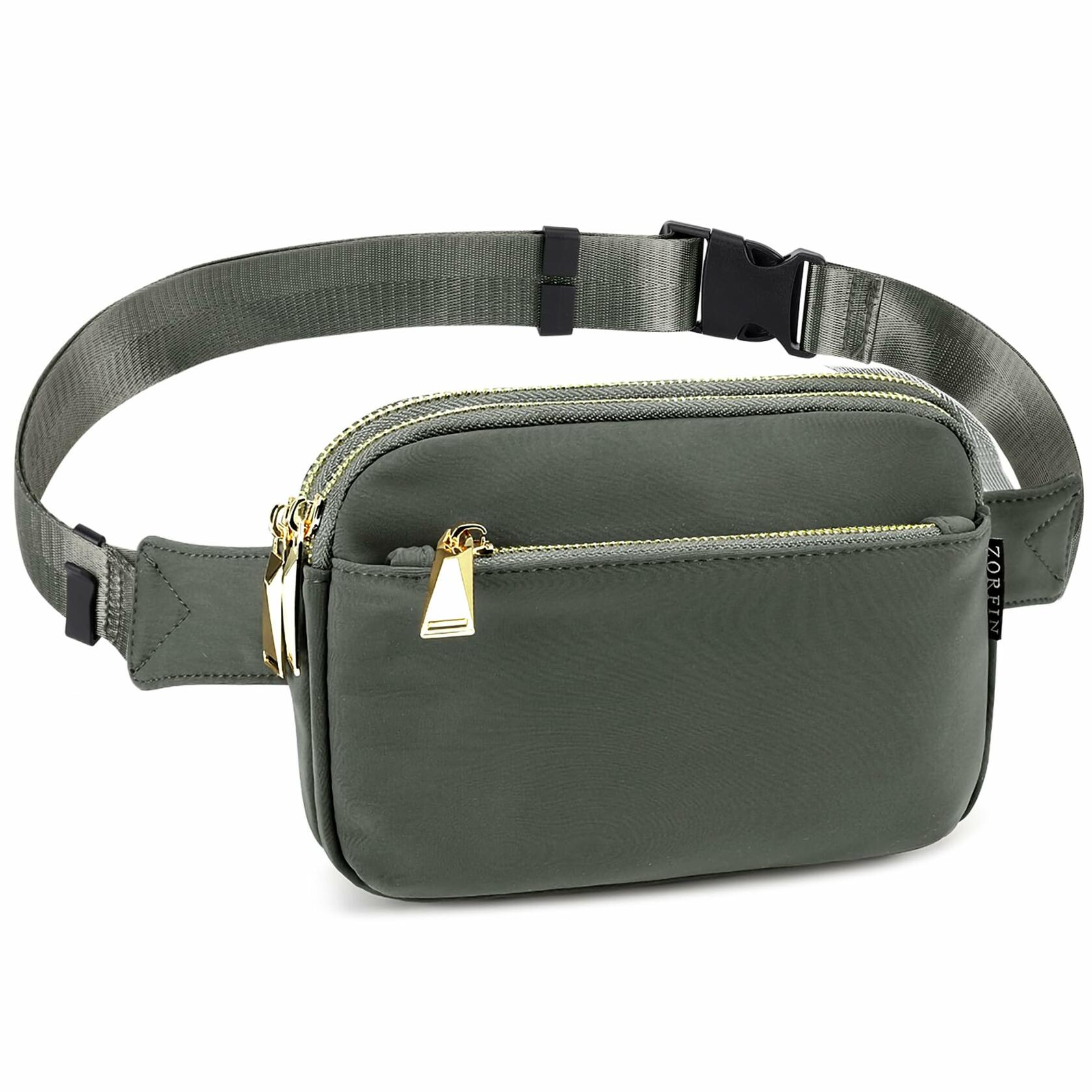 ZORFIN Fanny Pack Crossbody Belt Bag Adjustable Strap Brown One Size
