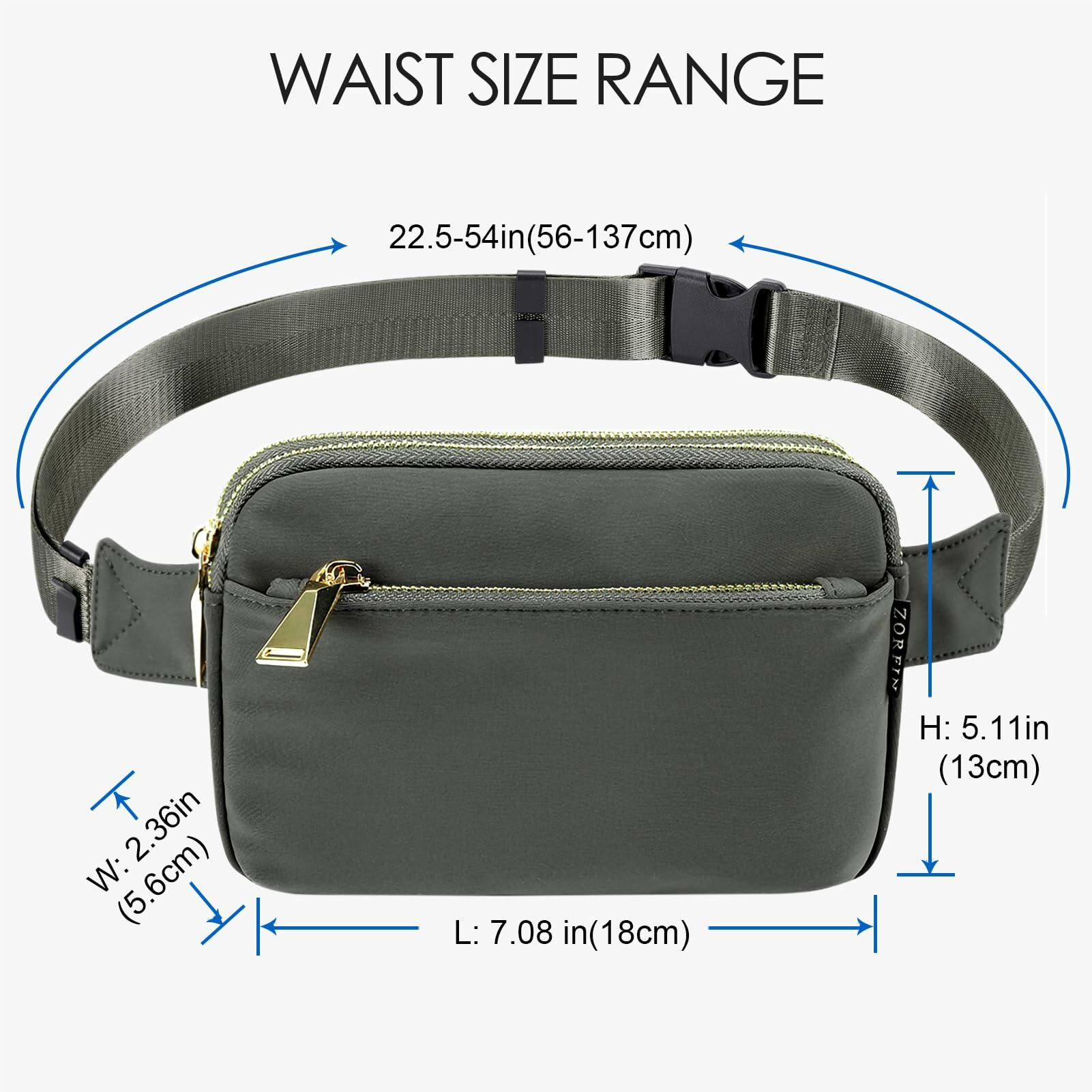 ZORFIN Fanny Pack Crossbody Belt Bag Adjustable Strap Brown One Size