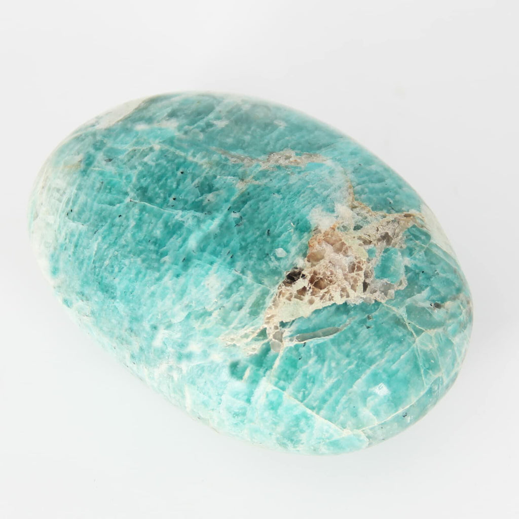 Orientrea Amazonite Palm Stone Smooth Pocket Healing Crystal 1 Pc