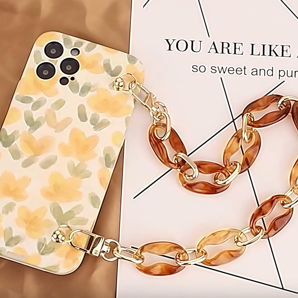 Amtvuzy Acrylic Resin Bag Handle Strap Purse Chain 40cm Brown