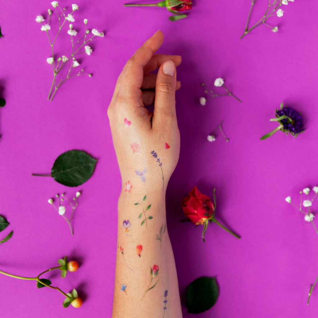 Tattly Metallic Festival Temporary Tattoos 20 Pieces Skin-Safe Vegan Ink