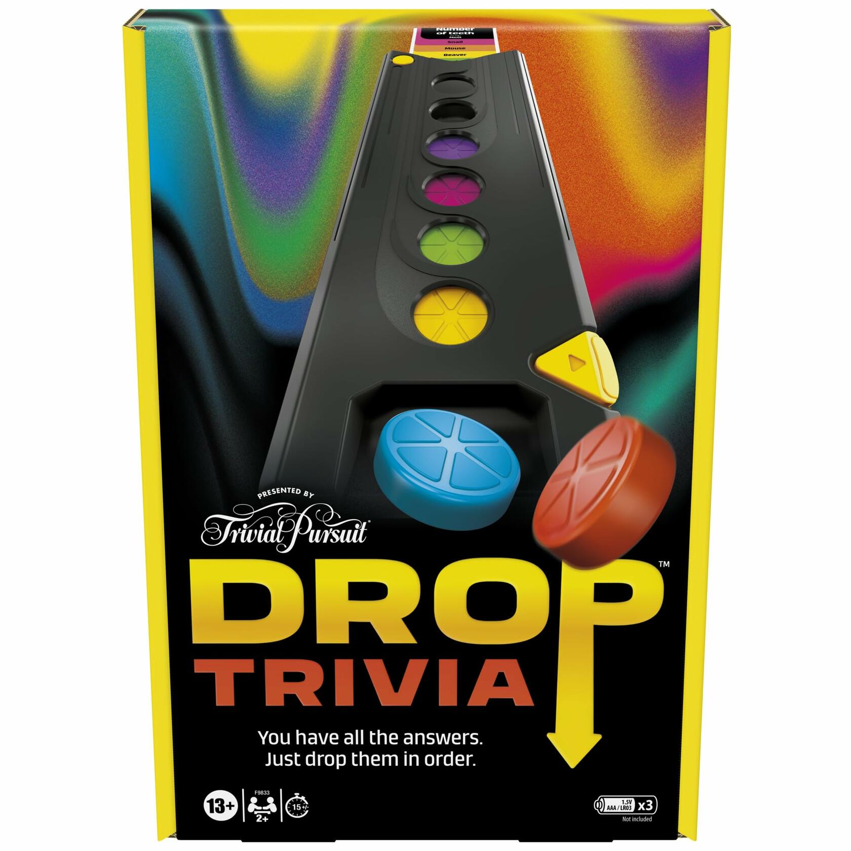 Drop Trivia Game | Electronic Party Game with Voice and Sounds | Ages 13+ | 2 or