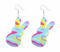 xuzhiyuan Happy Easter Acrylic Rabbit Carrot Basket Drop Earrings