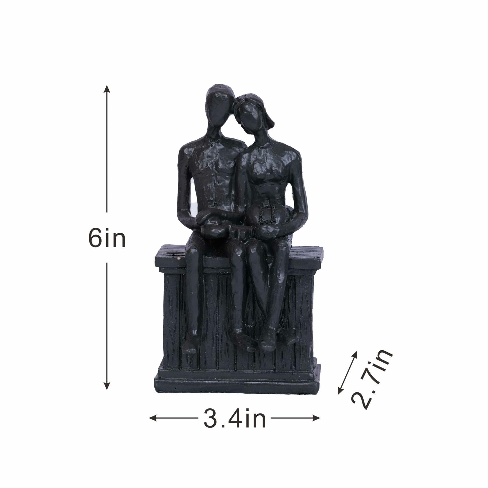 PUHOZN Iron Couple Statue - Cast Iron Couple Sculpture Wedding Modern Abstract