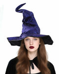 RENEMEGO Purple Witch Hat Ruched Halloween Costume Adult Cosplay LARP