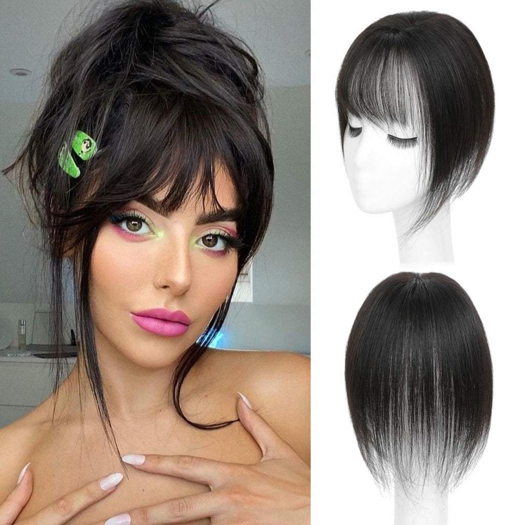 BUPPLER 360° 3D Hair Topper with Bangs for Thinning Hair 5x10 Brown Black