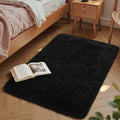 Macgace 6x9 Black Shag Area Rug Fluffy Plush Non-Slip Washable