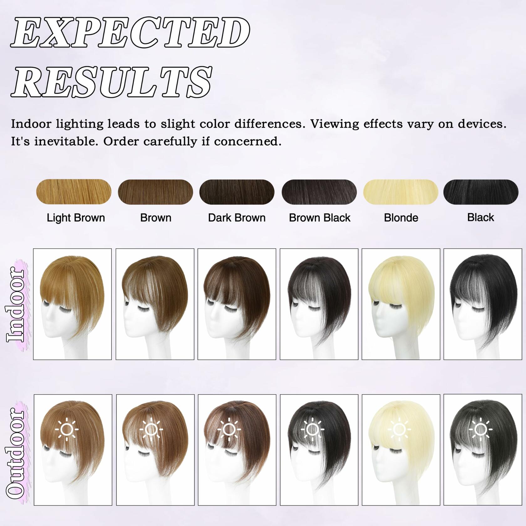 BUPPLER 360° 3D Hair Topper with Bangs for Thinning Hair 5x10 Brown Black