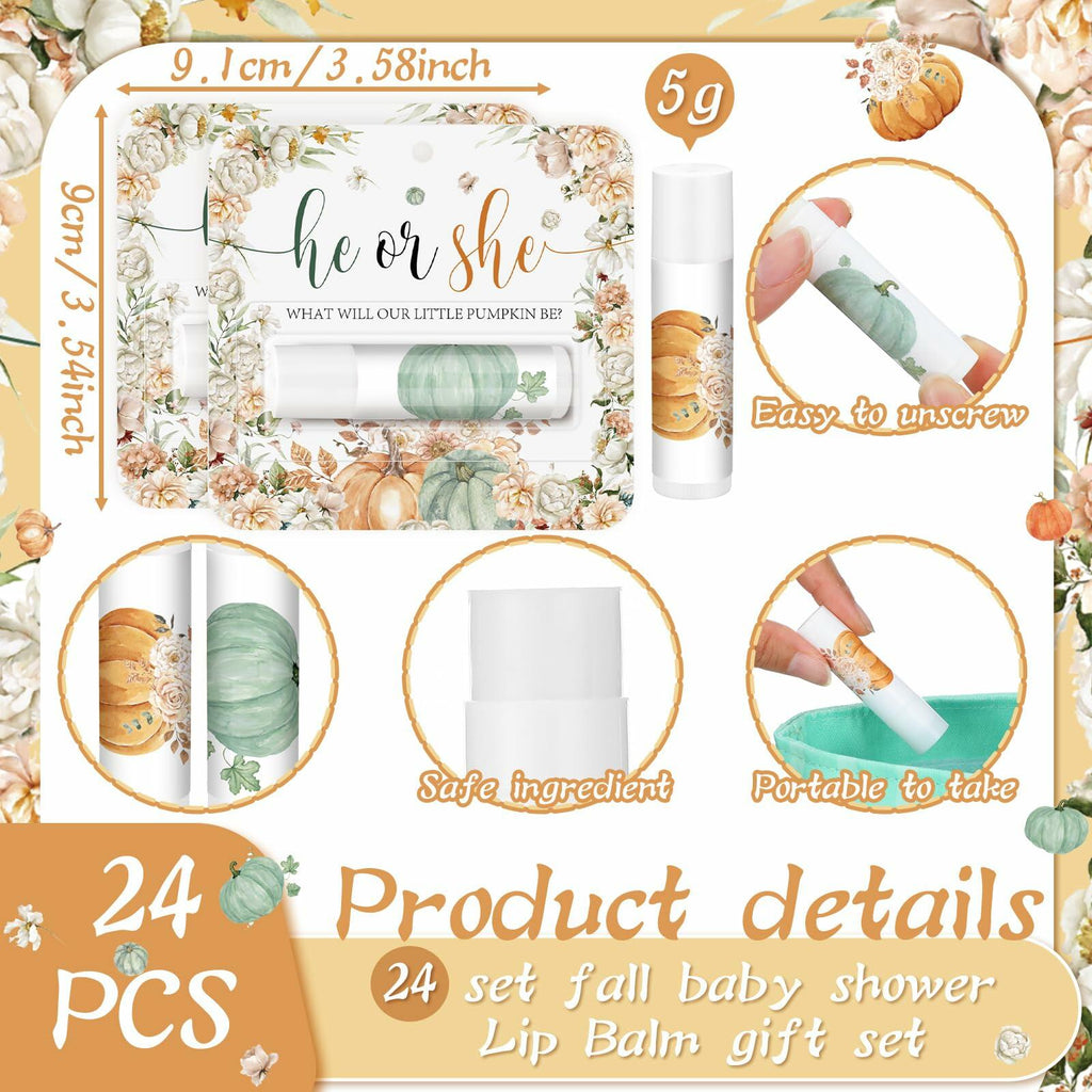 Open Box Heigble 24pcs Pumpkin Lip Balm Fall Party Favors Like New