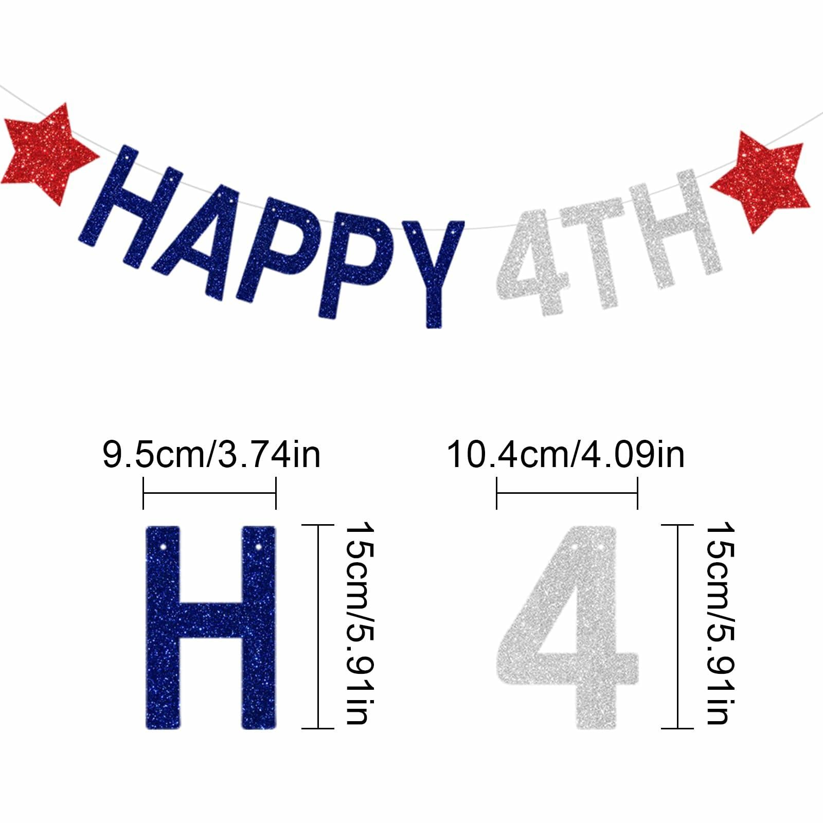 Aulaned 4th of July Decorations Patriotic USA Banner Star Garland Set