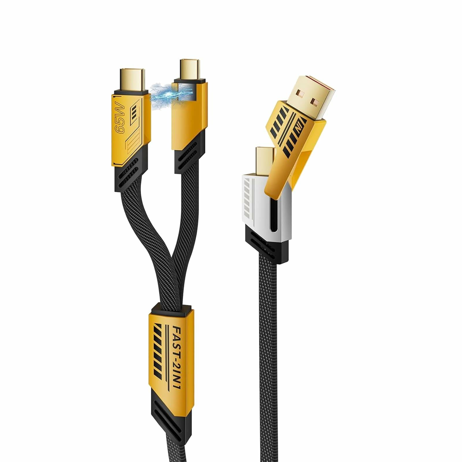 4-in-1 USB-C Charging Cable PD 65W Fast Charge Data Sync 4ft