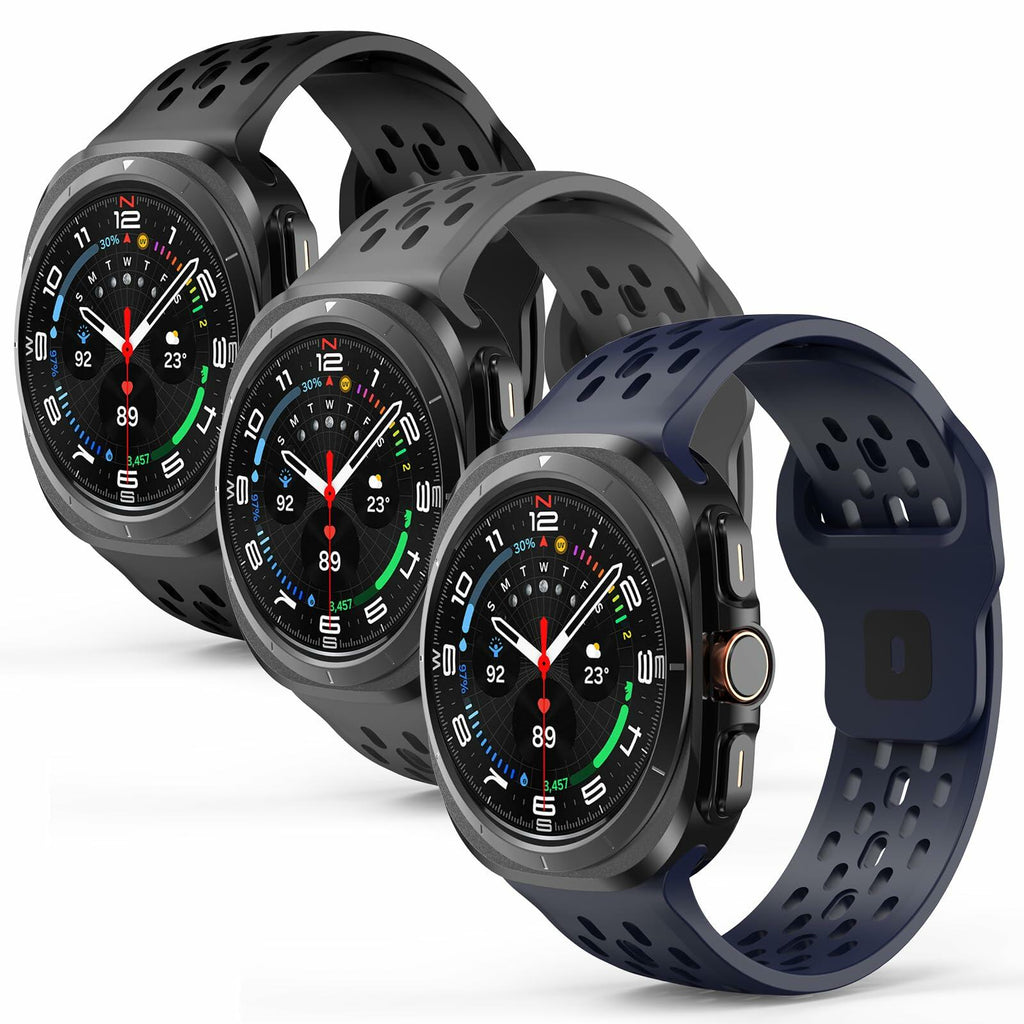 3 Pack Silicone Sport Band for Samsung Galaxy Watch Ultra 47mm