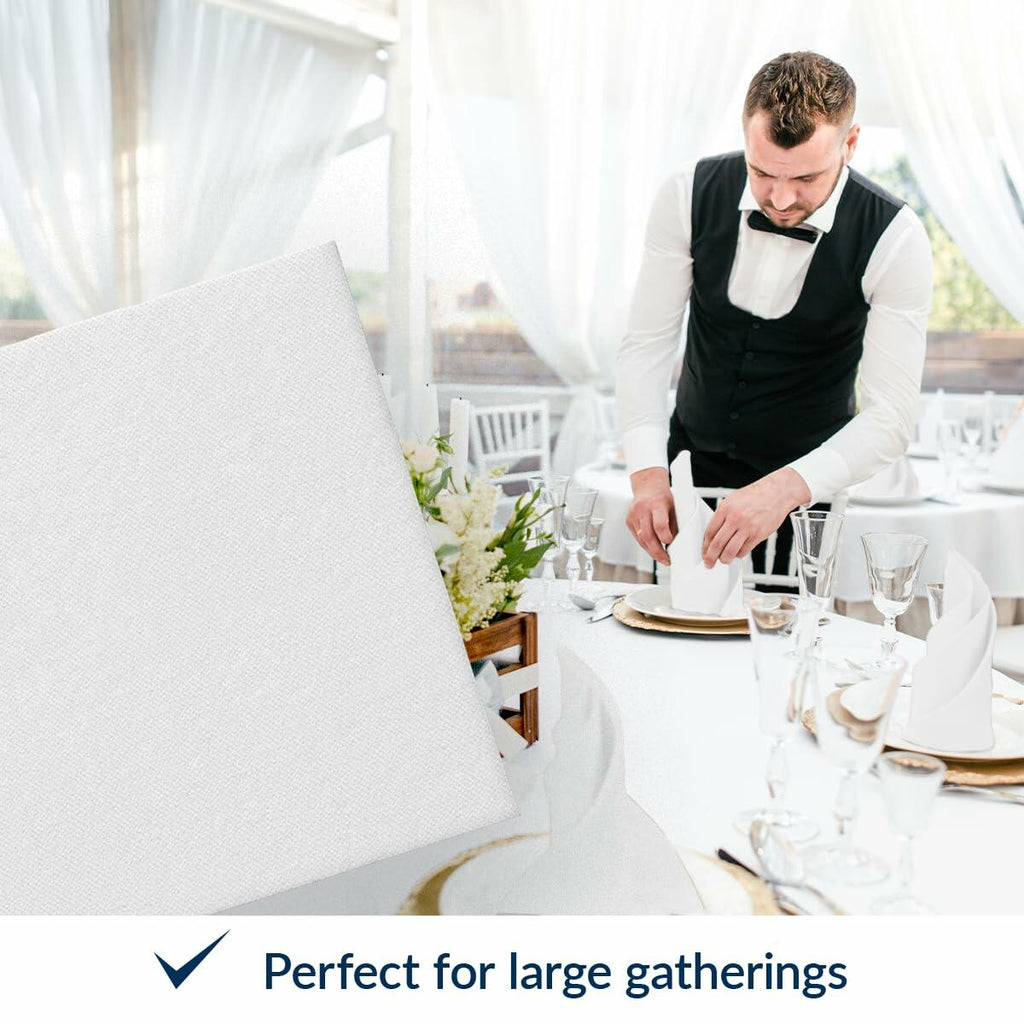 PAW White Linen Feel Paper Napkins 50PCS 16x16 Disposable Cloth Like Party