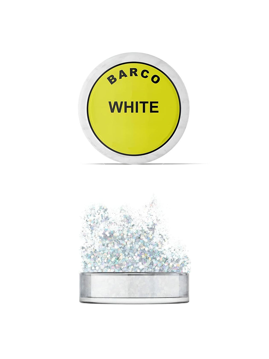 Barco Hologram Glitter White 5g Containers for Cakes Cupcakes Waffles