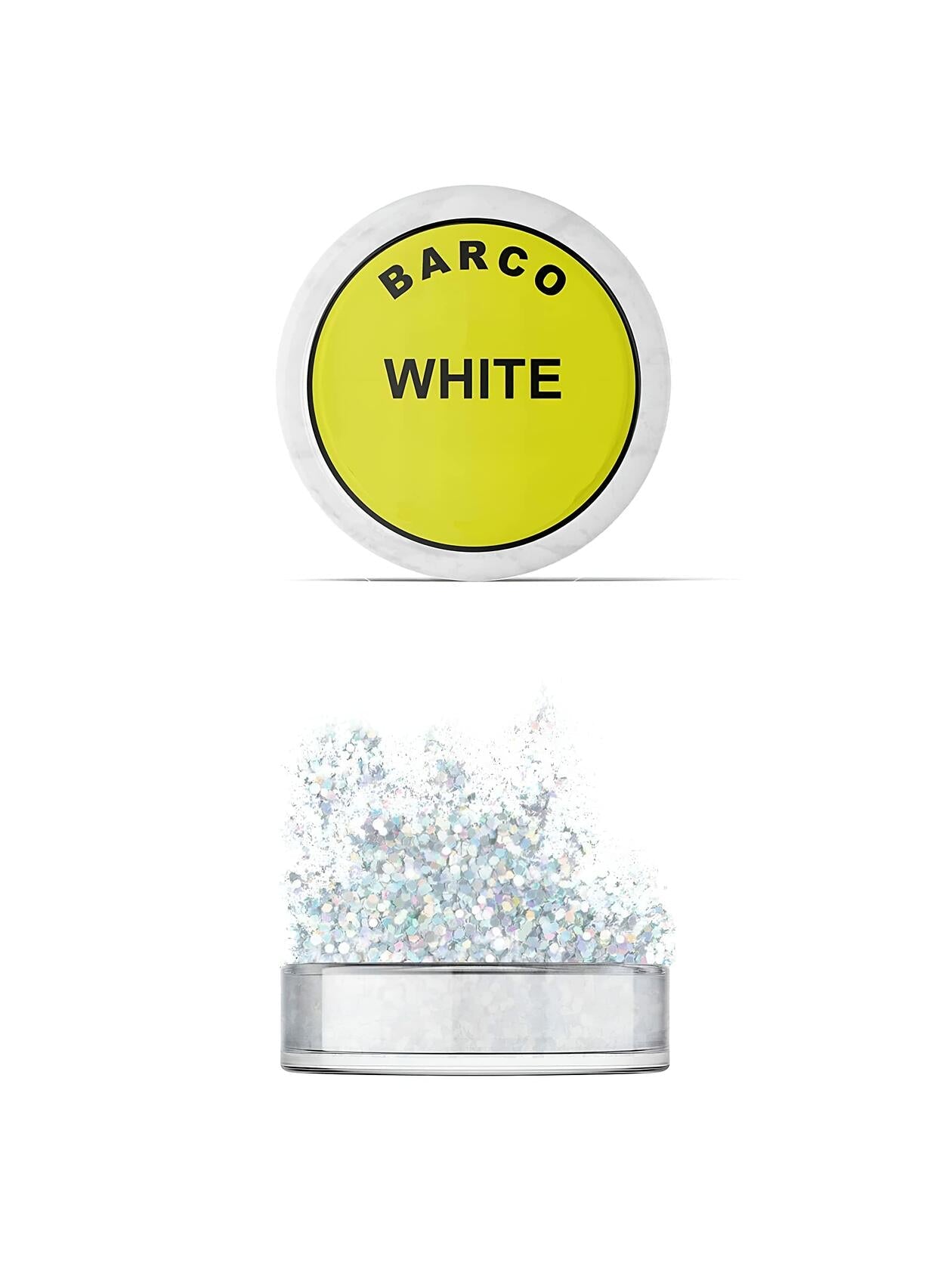 Barco Hologram Glitter White 5g Containers for Cakes Cupcakes Waffles