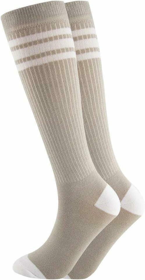 NEVSNEV Knee High Tube Socks Comfortable Breathable Triple Stripes Boys 10-15 YO