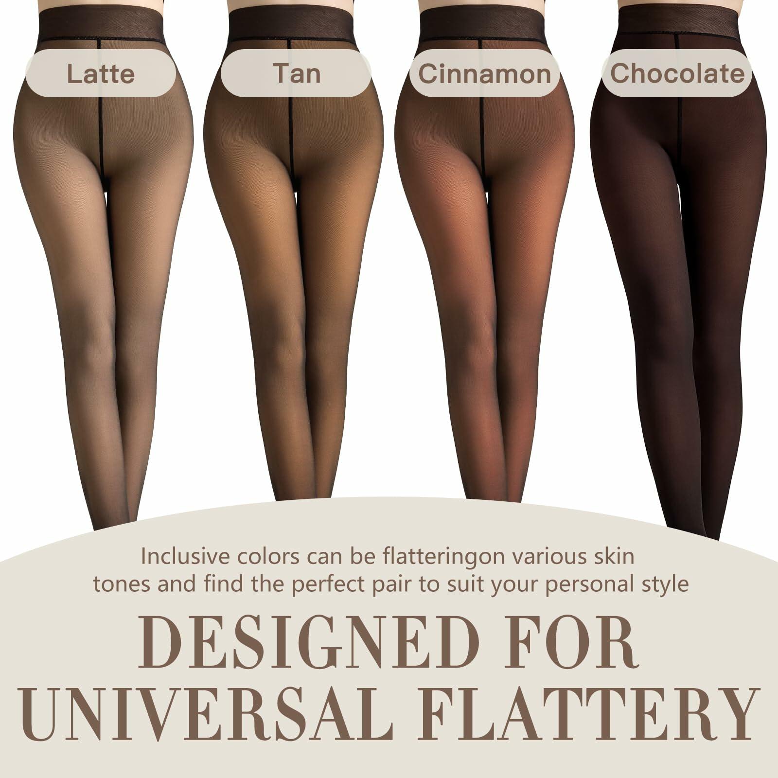 Aaronano Fleece Lined Thermal Warm Leggings Brown Size XS