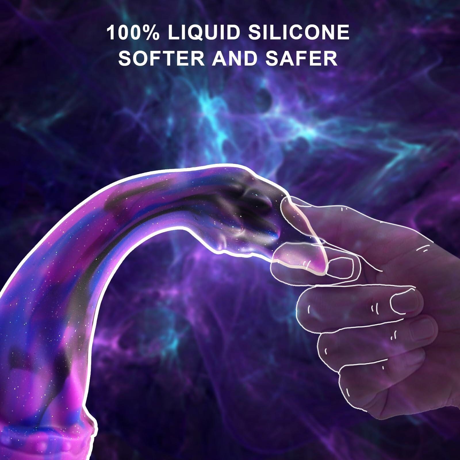HISDOJIP 7.7in Liquid Silicone Dragon Anal Plug Trainer Purple Suction Cup