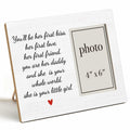 QZJ New Dad Wood Picture Frame Girl Dad Gifts 4x6 Inch Multicolour