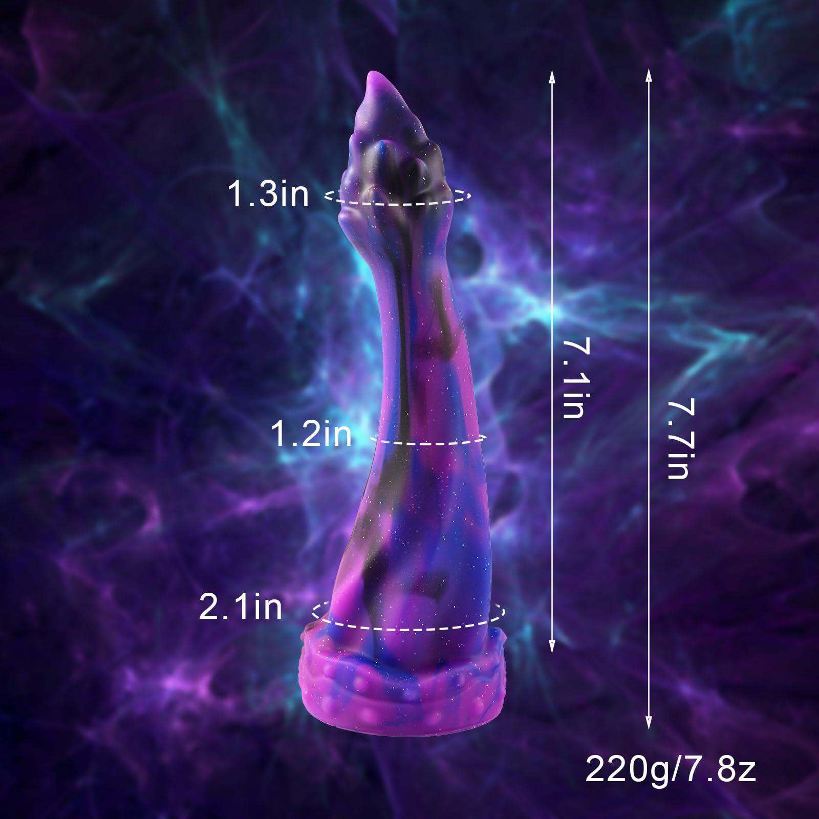HISDOJIP 7.7in Liquid Silicone Dragon Anal Plug Trainer Purple Suction Cup