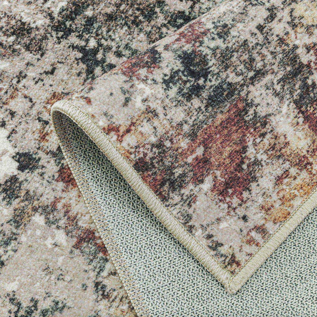 PureCozy 3x5 Taupe Vintage Floral Washable Low Pile Area Rug Classic