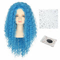Miss U Hair Girls Long Curly Blue Wig Child Size
